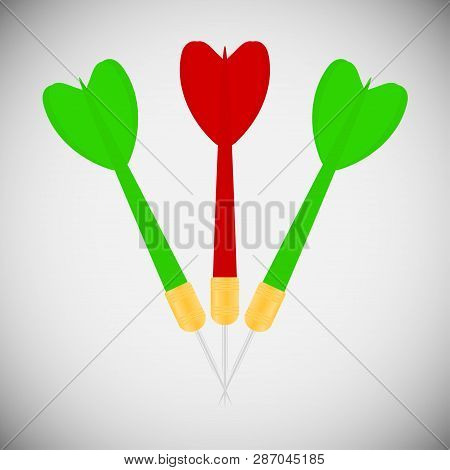 Three Darts Dart. Emblem. Red And Green