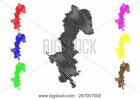 Mae Hong Son Province (kingdom Of Thailand, Siam, Provinces Of Thailand) Map Vector Illustration, Sc