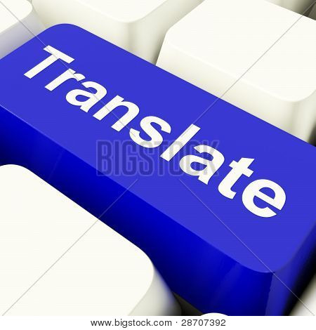 Bilgisayar anahtar Online sözlüğe gösteren mavi çevirmek