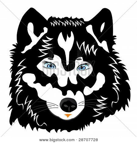 Vektor Illustration af Wolf på hvid