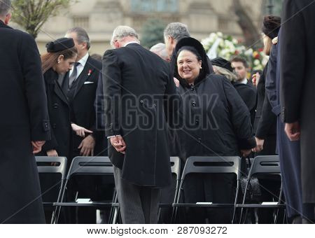 Bucharest, Romania - December 16, 2017: The Funeral Of King Michael I Of Romania Outside The Royal P