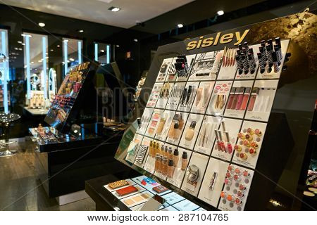 DUSSELDORF, GERMANY - CIRCA SEPTEMBER, 2018: cosmetics on display at Pieper Perfume in Dusseldorf