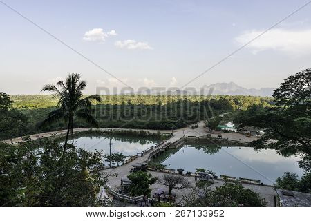 Hpa-an, Myanmar - 19 November, 2018: Horizontal Picture Of Amazing View From The Top Of Yathaypyan C