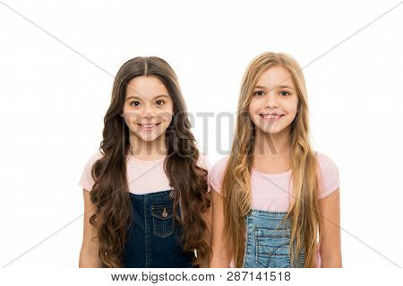 Perfect Hairstyles To Make A Major Impact. Pretty Small Girls With Long Hairstyle. Cute Little Girls
