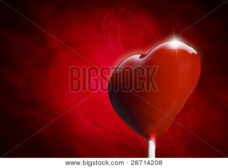 Lolipop kalp şeklinde bir okla vurmak
