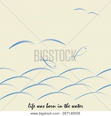 Life Was Born In The Water Vector