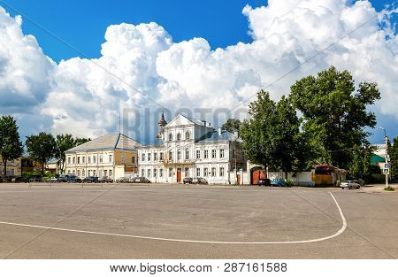 Torzhok, Russia - July 16, 2017: Administration Buildings At The Central Square In Torzhok, Russia