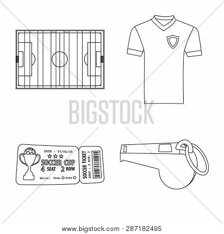 Vector Illustration Of Soccer And Gear Logo. Set Of Soccer And Tournament Vector Icon For Stock.