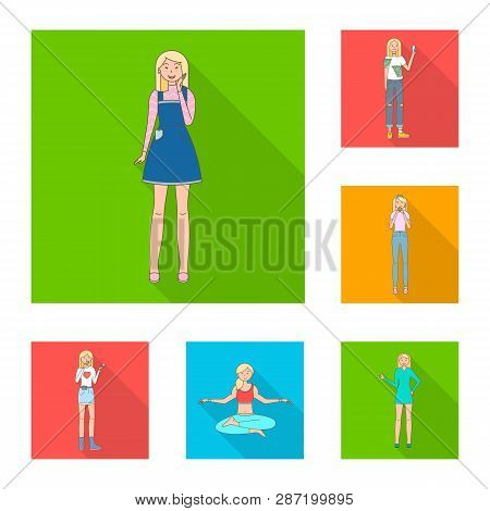 Vector Design Of Woman And Body Symbol. Collection Of Woman And Style Vector Icon For Stock.