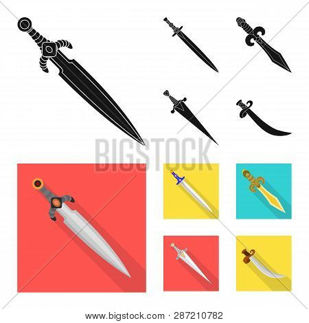 Vector Illustration Of Game  And Armor  Sign. Set Of Game  And Blade  Vector Icon For Stock.
