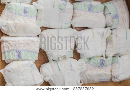 Background From Dirty Diapers. Number Of Used Diapers For Child Per Month. Non-recyclable Waste. Rec
