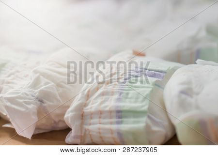 Background From Dirty Diapers. Number Of Used Diapers For Child Per Month. Non-recyclable Waste. Rec