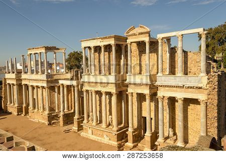 Classic Roman Amphitheater Located In Merida (spain)