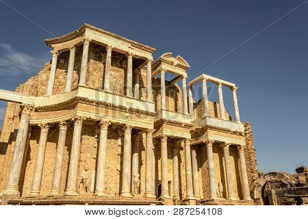 Classic Roman Amphitheater Located In Merida (spain)