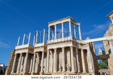Classic Roman Amphitheater Located In Merida (spain)