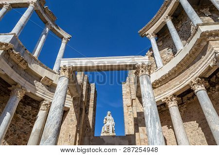Classic Roman Amphitheater Located In Merida (spain)