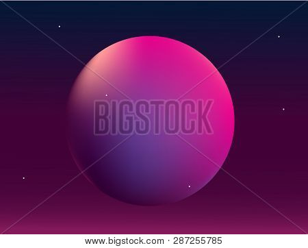 Planet In Space. Abstract Background With Gradient Ball.