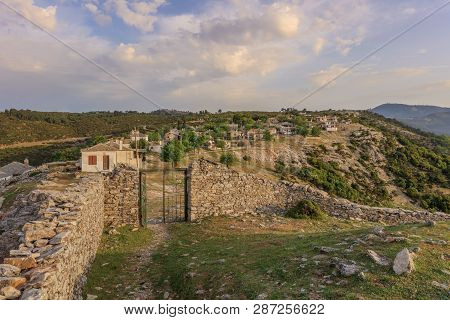Sunrise In Kastro Village. Thassos Island, Greece