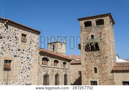 Palace Of Los Golfines In Caceres (spain)