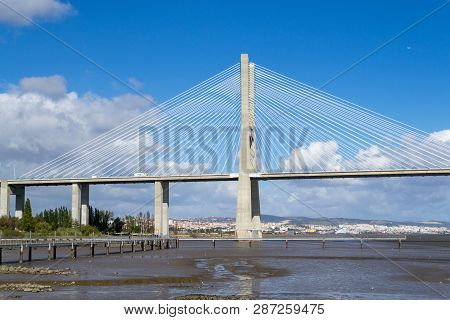 Vasco Da Gama Bridge In Lisbon
