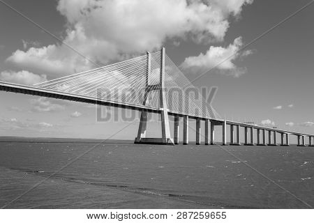 Vasco Da Gama Bridge In Lisbon