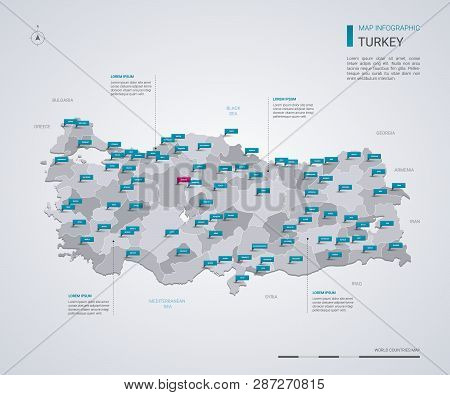 Turkey Vector Map Vector Photo Free Trial Bigstock
