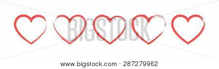 Like And Heart Icon. Live Stream Video, Chat, Likes. Social Nets Like Red Heart Web Buttons Isolated