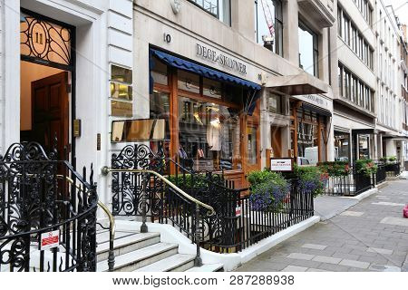 London, Uk - July 6, 2016: Tailor Shops At Savile Row In London. Savile Row Is A Street In Mayfair, 