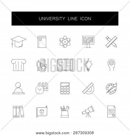 Line Icons Set. University Pack. Vector Illustration