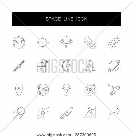 Line Icons Set. Space Pack. Vector Illustration