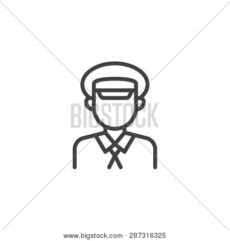 Taxi Driver Profile Line Icon. Linear Style Sign For Mobile Concept And Web Design. Cab Driver Outli