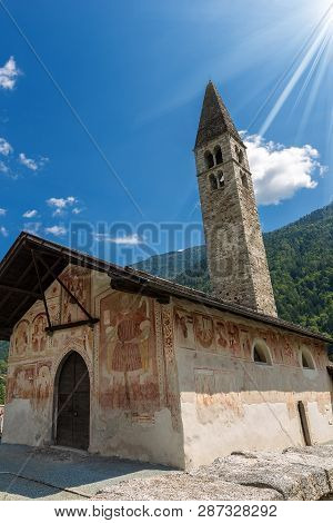 Ancient Church Of  Saint Anthony The Abbot - Xv Century In Pelugo, Rendena Valley, Trento, Italy, Eu