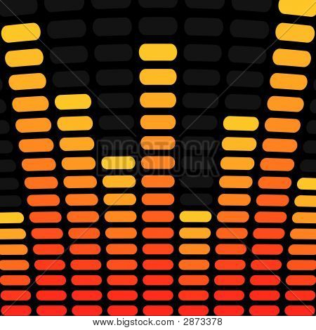 오렌지와 노란색 음악 이퀄라이저 배경