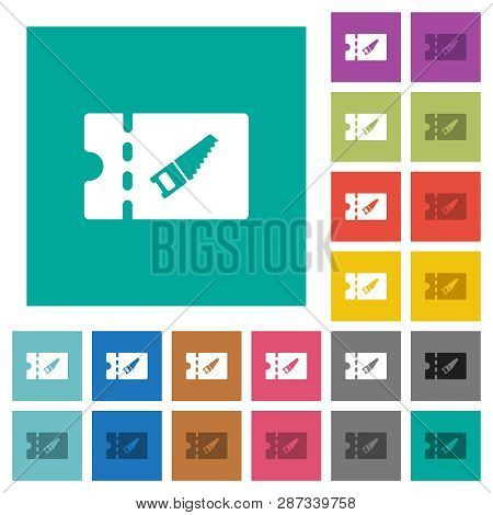 Diy Shop Discount Coupon Multi Colored Flat Icons On Plain Square Backgrounds. Included White And Da