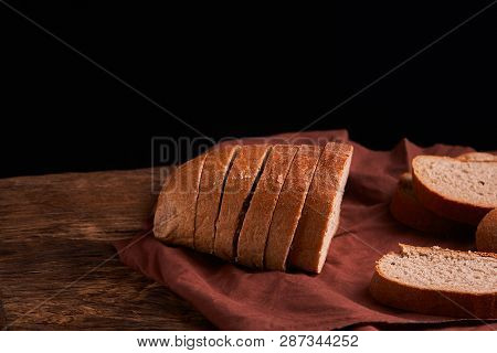 Breads Concept Of Teasty Home Food Close Up On Wooden Background