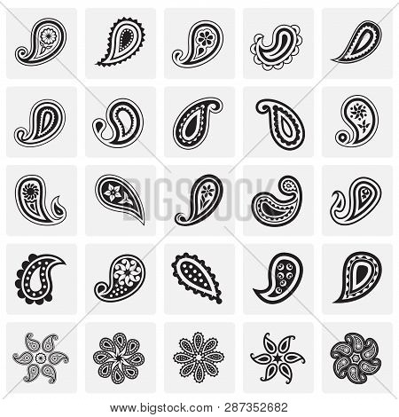 Buta Icons Set On Squares Background For Graphic And Web Design. Simple Vector Sign. Internet Concep