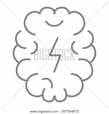 Bitcoin Cloud Thin Line Icon. Cryptocurrency Cloud Vector Illustration Isolated On White. Cloud With