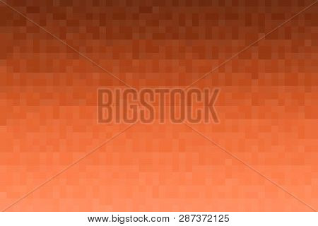 Abstract Orange Gradient Background. Texture With Pixel Square Blocks. Mosaic Pattern