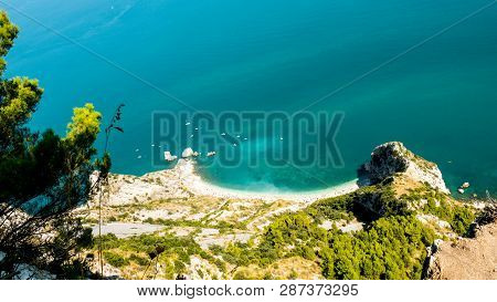 Spiaggia Delle Due Sorelle Seen From The Top Of Monte Conero