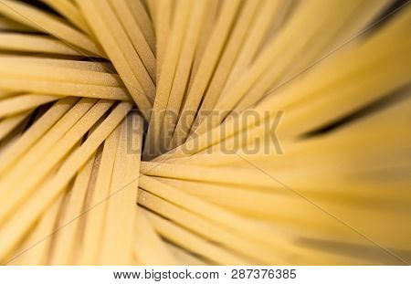 Raw Spaghetti Details, Abstract Composition Of Food, Frame Full Of Durum Wheat Pasta