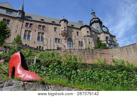 Marburg, Germany 10 July 2016: View Towards The Castle Of Marburg Hesse Germany