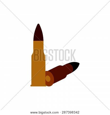 Rifle Ammo Icon. Flat Color Design. Vector Illustration.