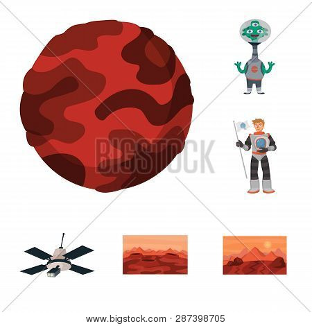 Vector Design Of Space  And Galaxy  Icon. Set Of Space  And Travels  Vector Icon For Stock.