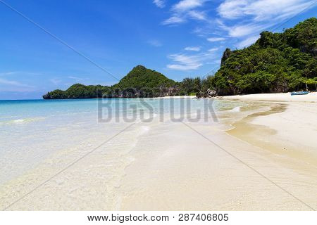 Beach Nature And Blue Sky At Tungsang Bay In Chumphon Province Thailand Is Famous For Travel