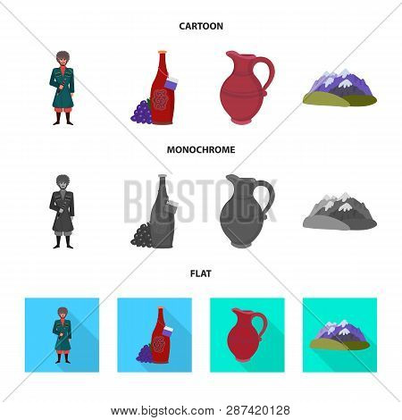 Vector Illustration Of Culture And Sightseeing Sign. Set Of Culture And Originality Stock Vector Ill