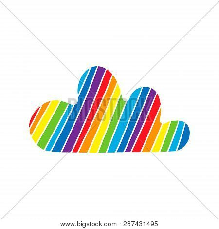 Big Rainbow Stripes Hand Drawn Illustration Cartoon Minimalism