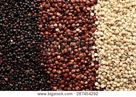 Black Red And White Quinoa Seeds Background