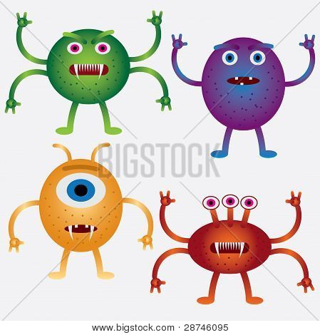 Komplet kreskówka drobnoustrojów.