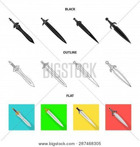Vector Illustration Of Game  And Armor  Logo. Set Of Game  And Blade  Stock Vector Illustration.