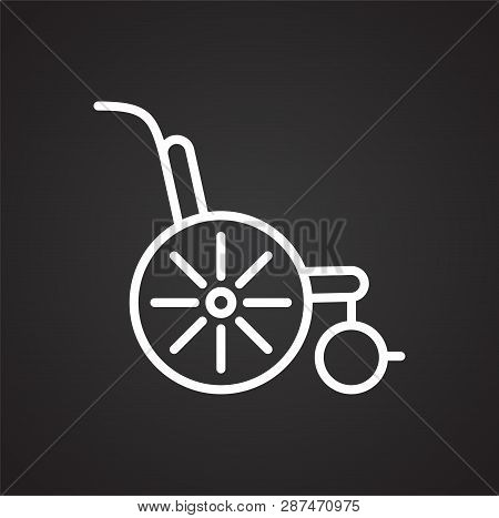 Wheel Chair Line Icon On Background For Graphic And Web Design. Simple Vector Sign. Internet Concept